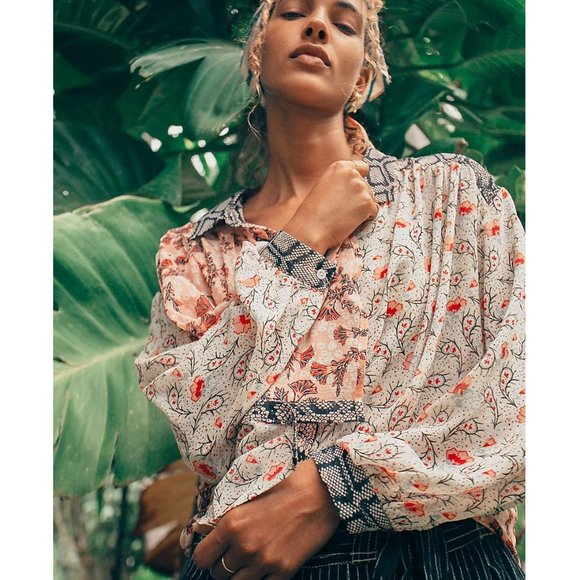 FREE PEOPLE DANI BUTTON DOWN TOP - Picture 3 of 10